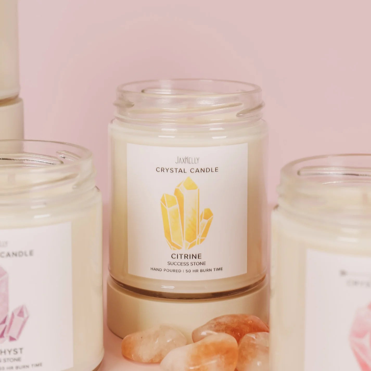 9oz. Watercolor Crystal Candles - Citrine