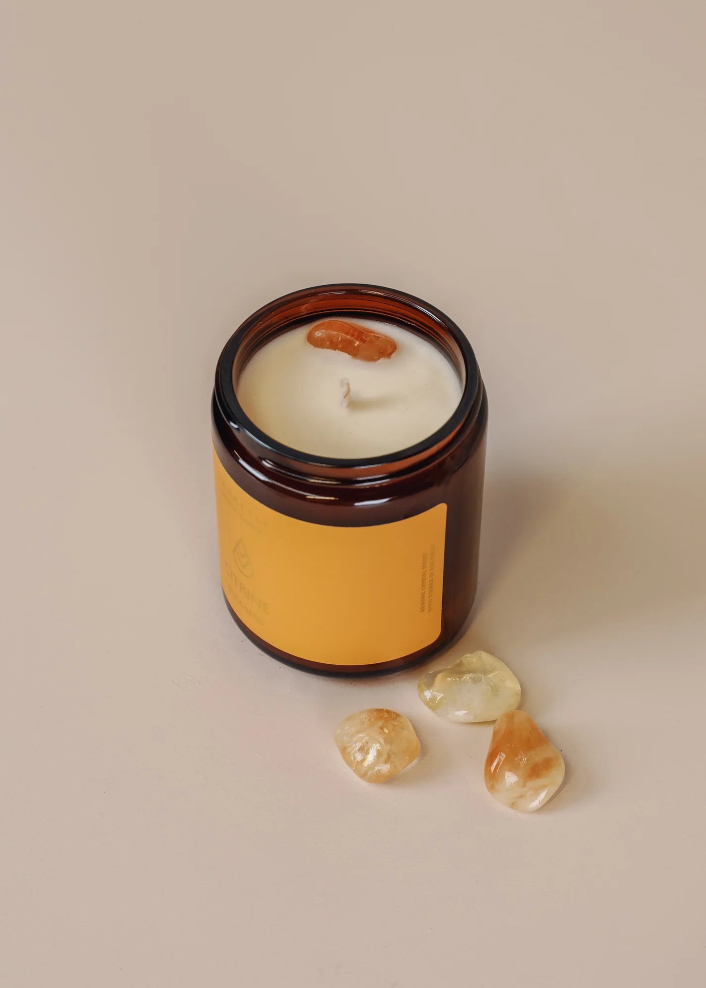 9oz Amber Crystal Candle - Citrine - Success