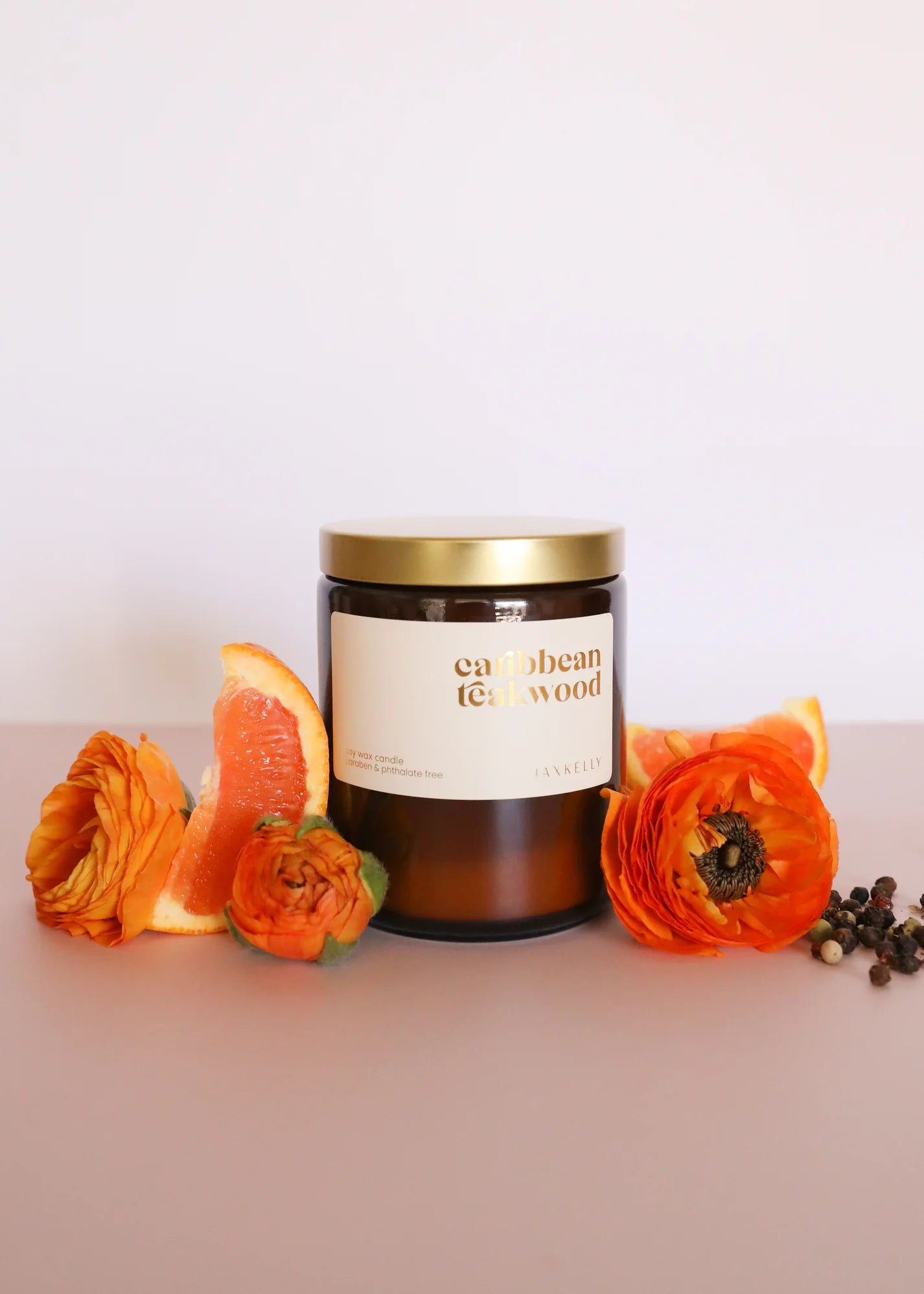 9oz - Caribbean Teakwood Candles - Amber