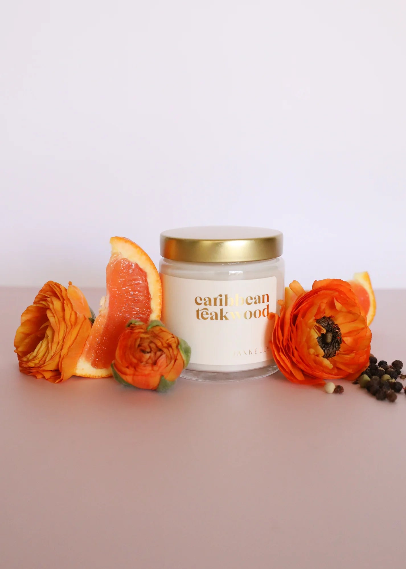 4oz - Caribbean Teakwood Candle - Clear