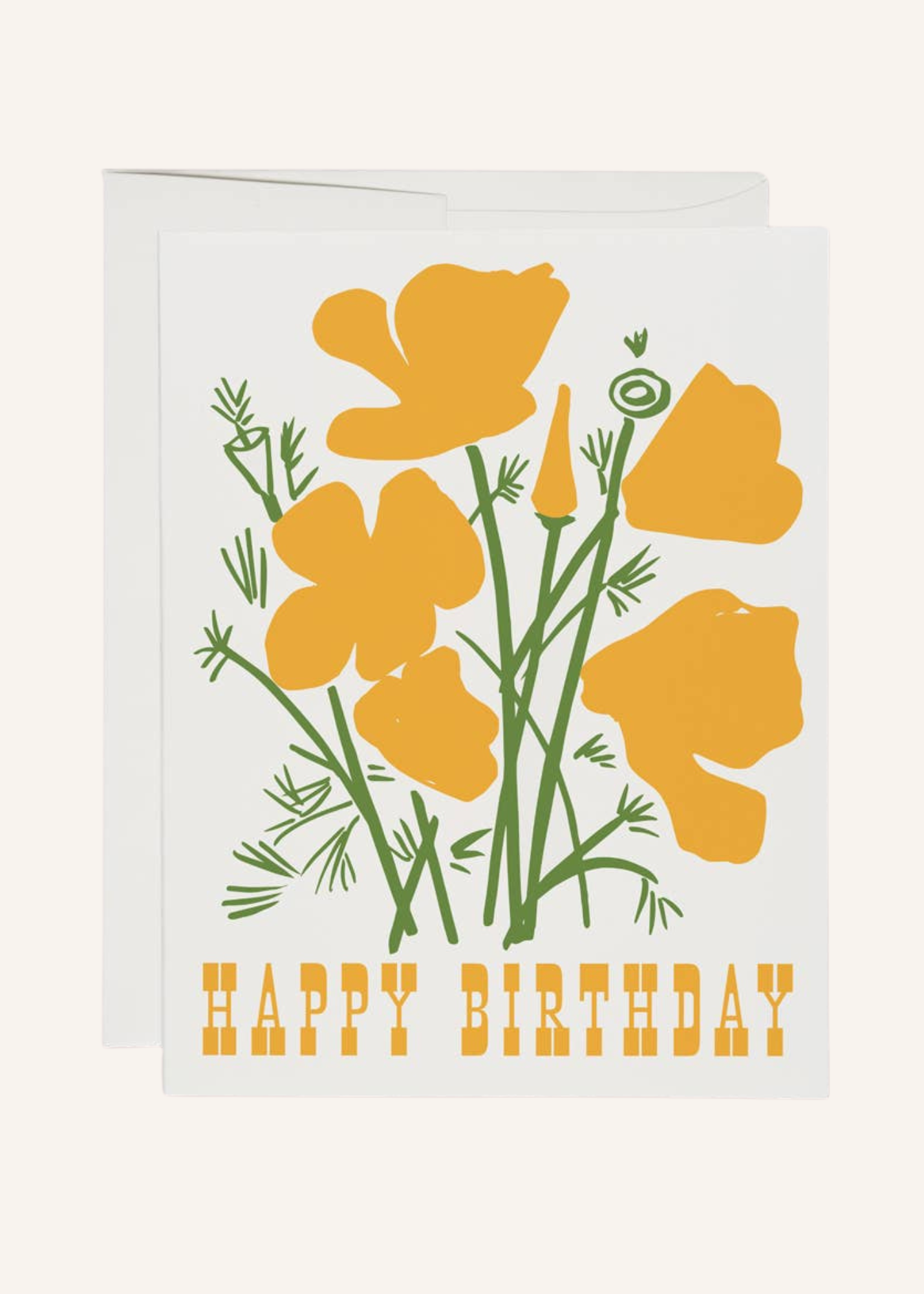 California Poppy Birthday Greeting Card