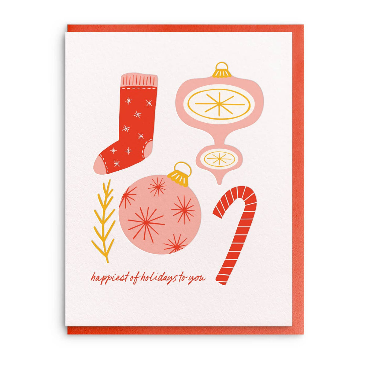 Happiest of Holidays Letterpress Christmas Card