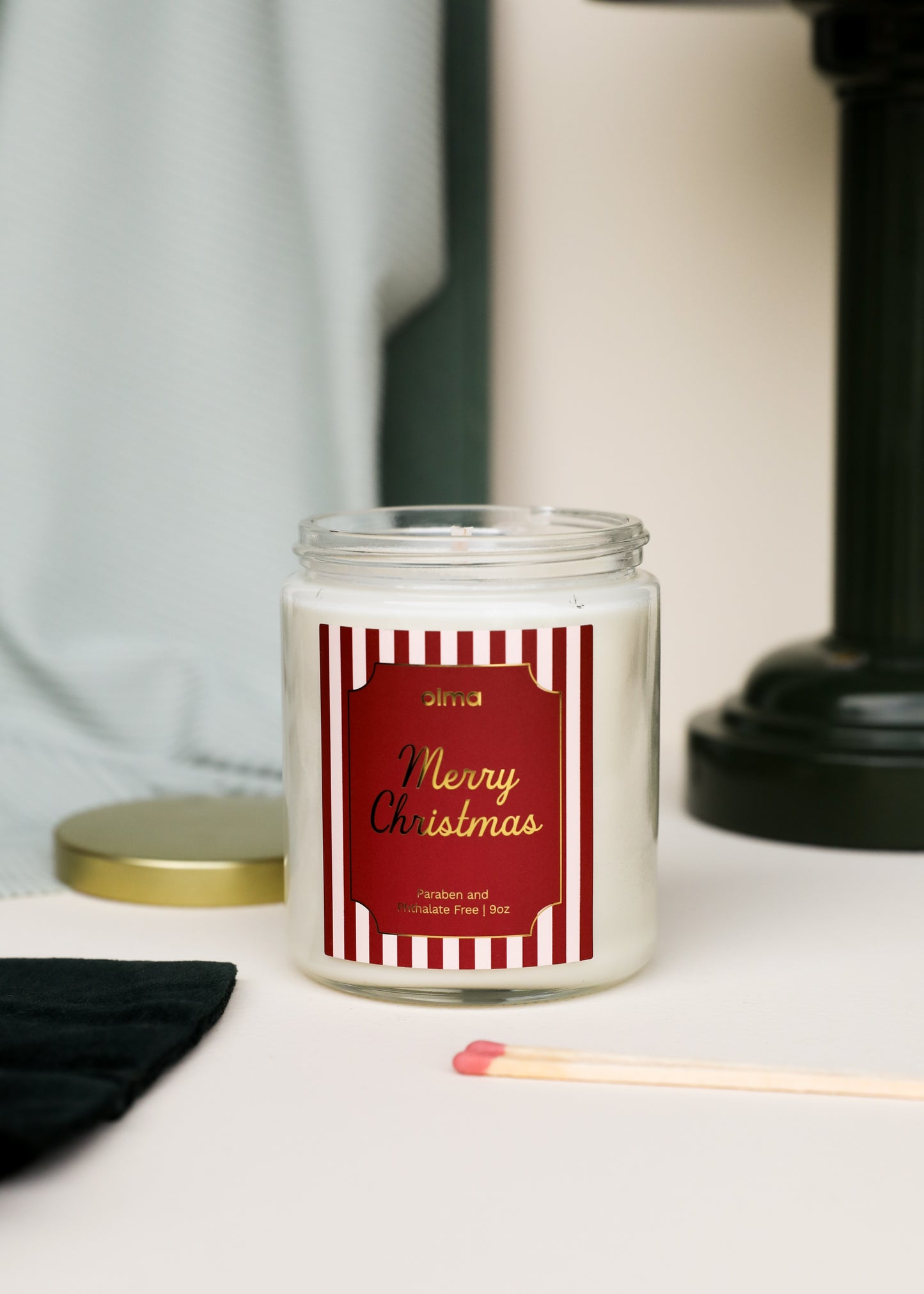 9oz - Merry Christmas Holiday Candle - Clear