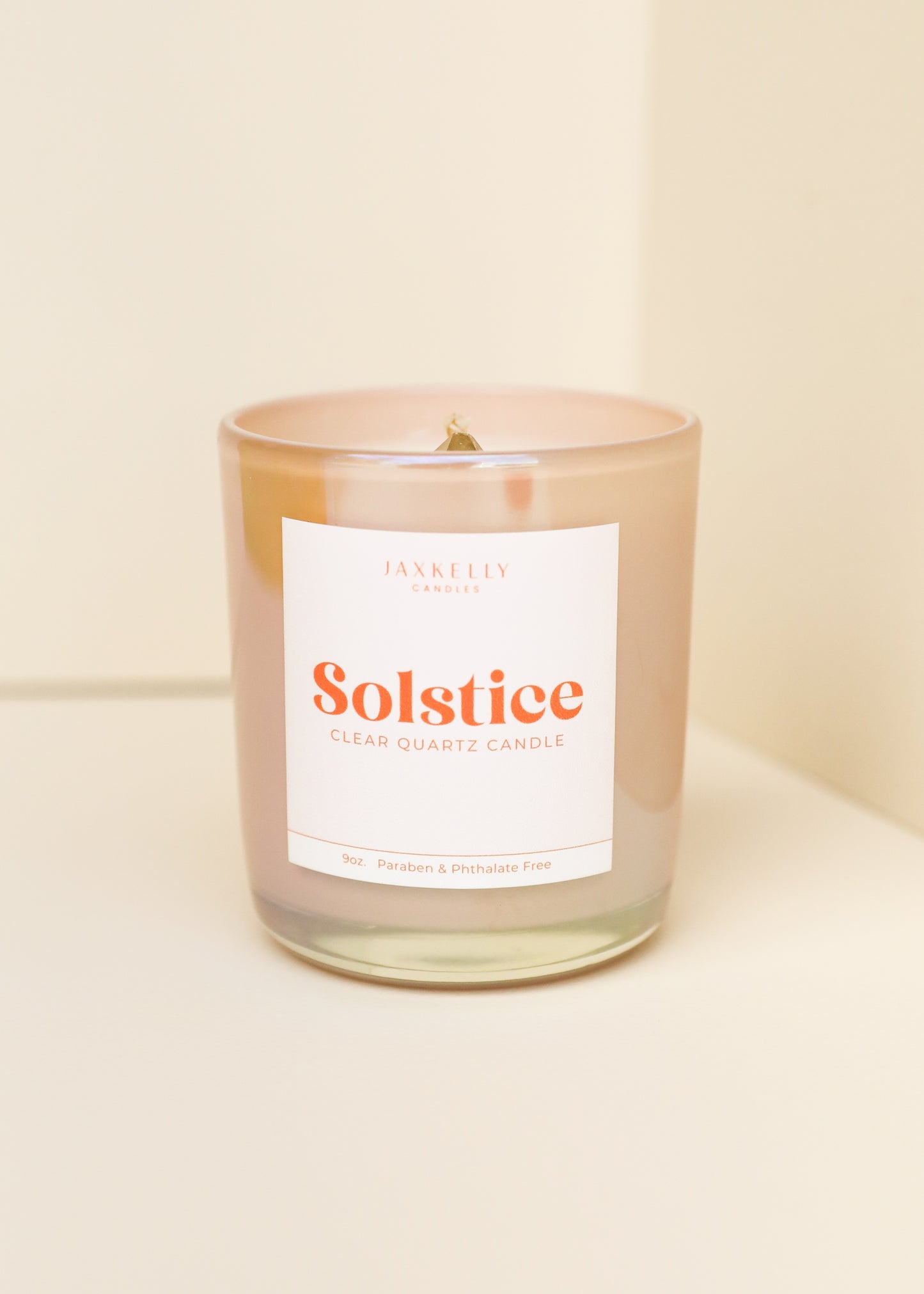 9oz - Solstice Crystal Candle - Peach