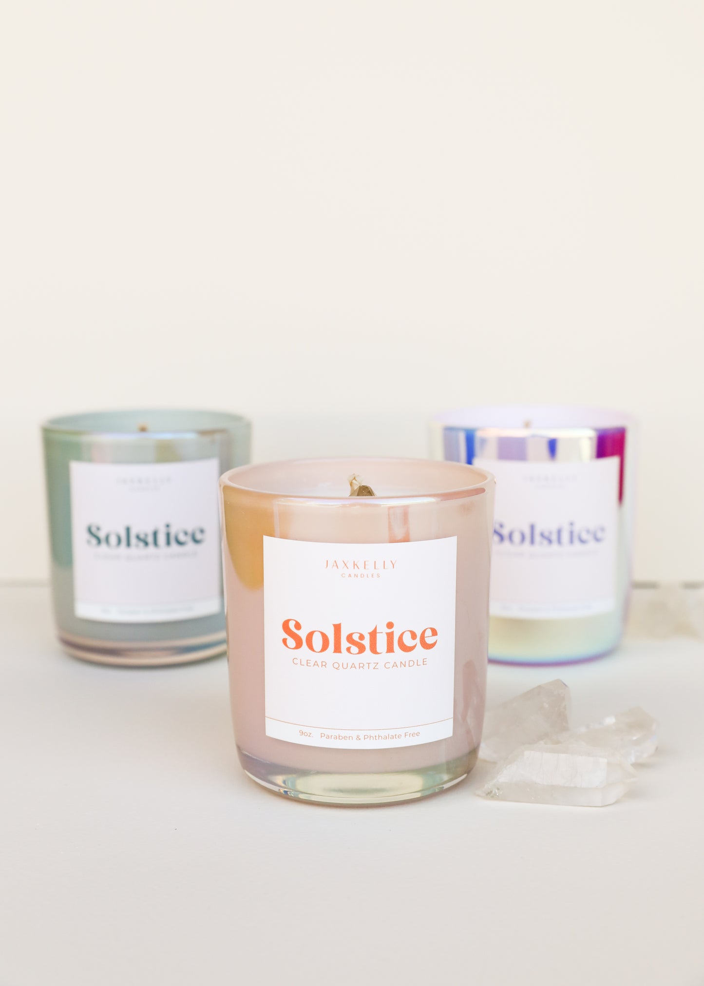 9oz - Solstice Crystal Candle - Peach