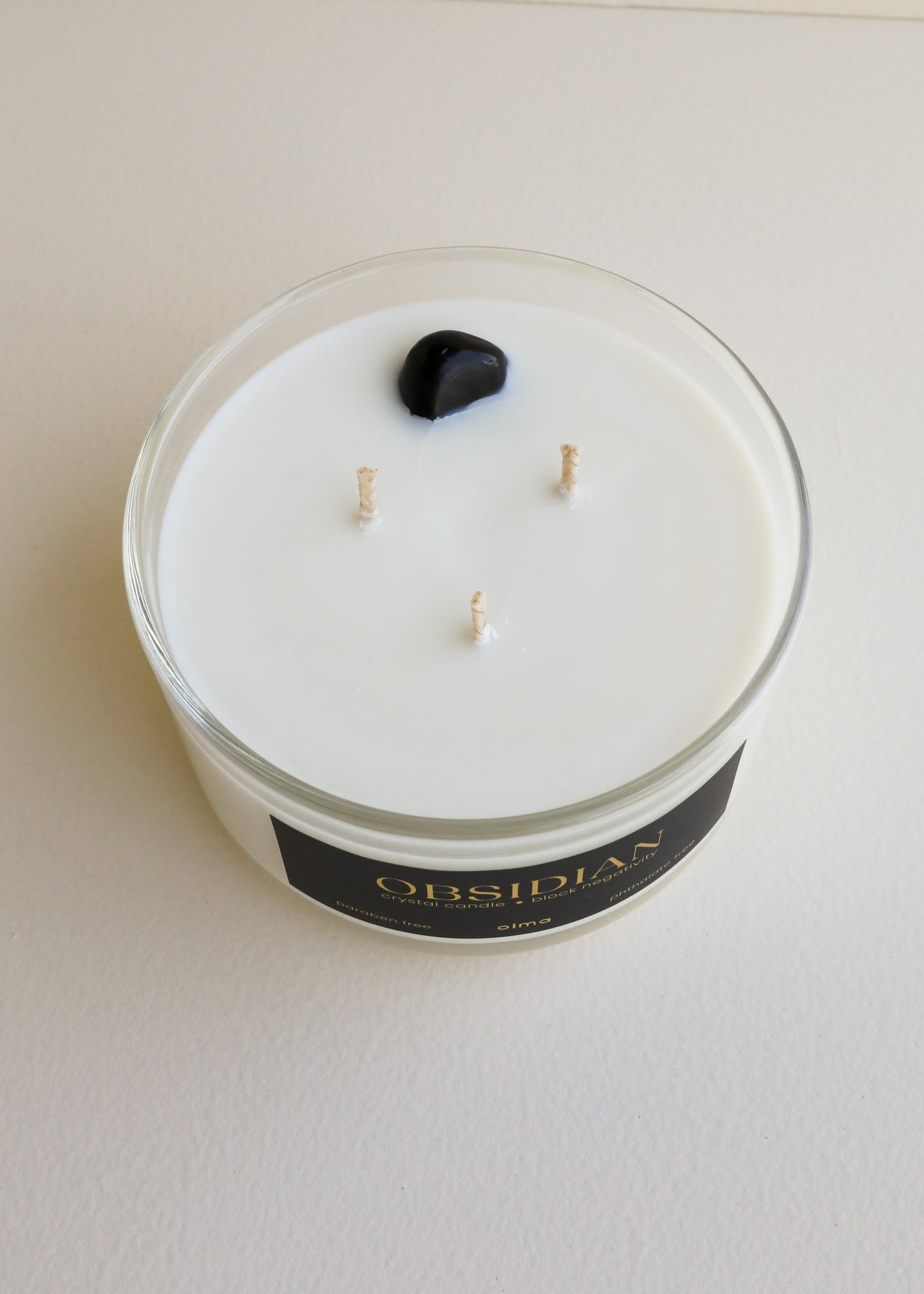 Serenity Crystal Candle - Obsidian - Block Negativity - 16oz