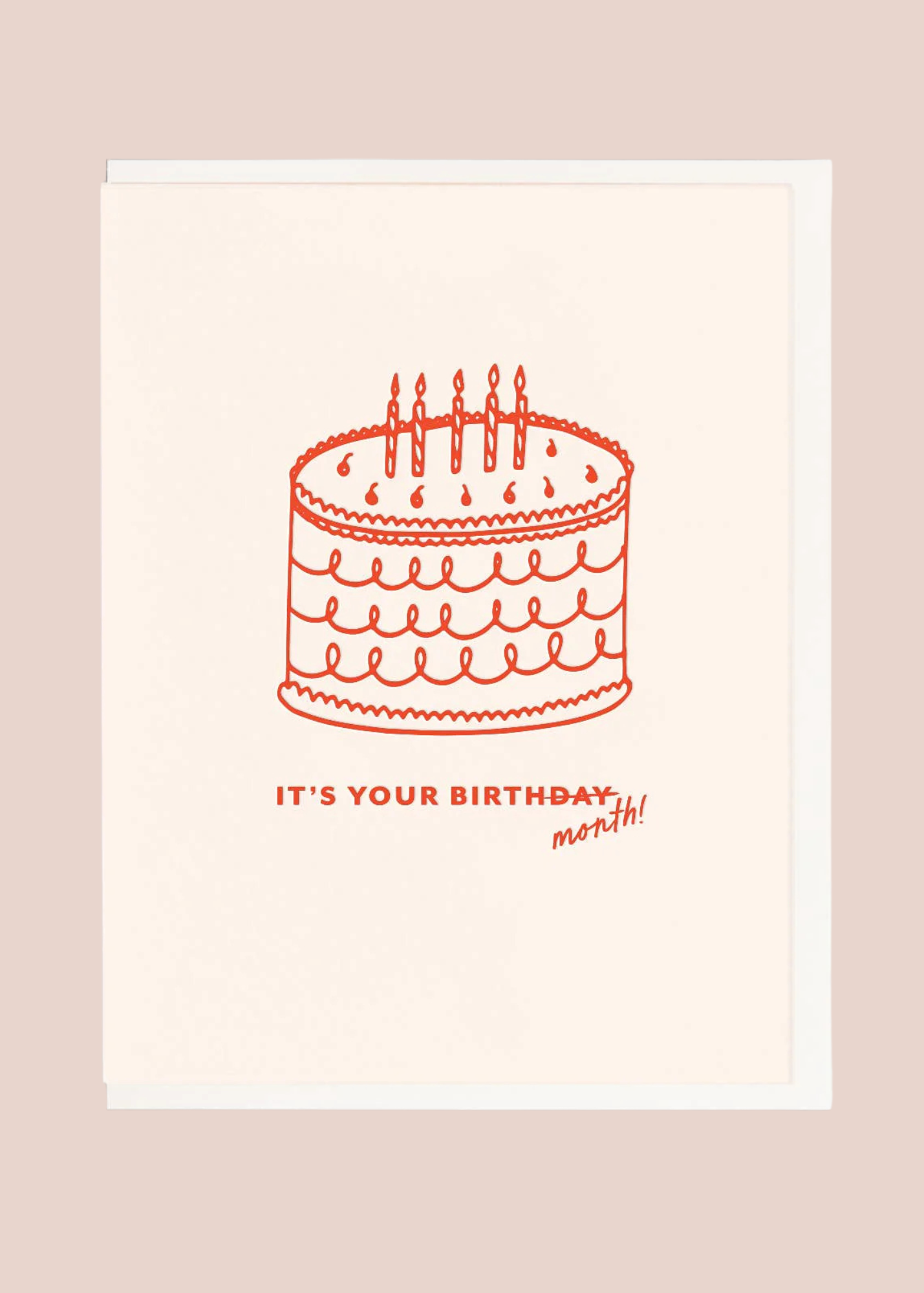 Birth Month Birthday Letterpress Greeting Card