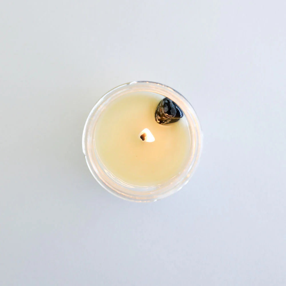 9oz. Watercolor Crystal Candles - Obsidian
