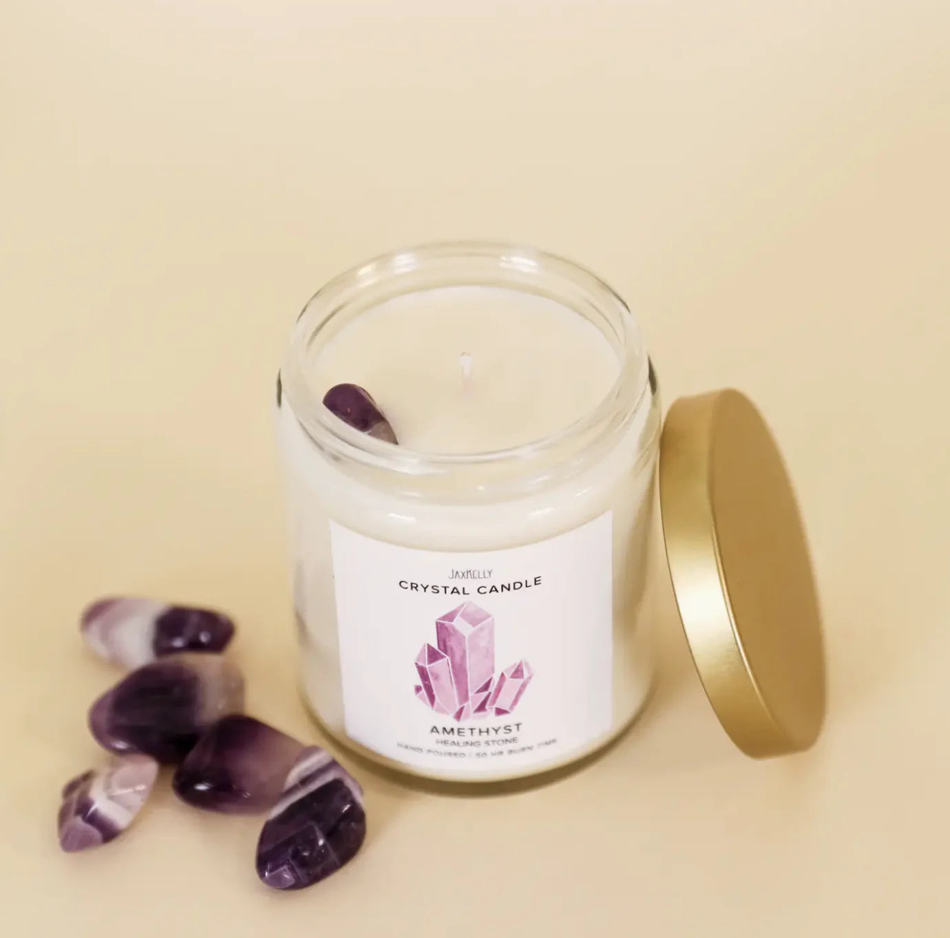 9oz. Watercolor Crystal Candles - Amethyst