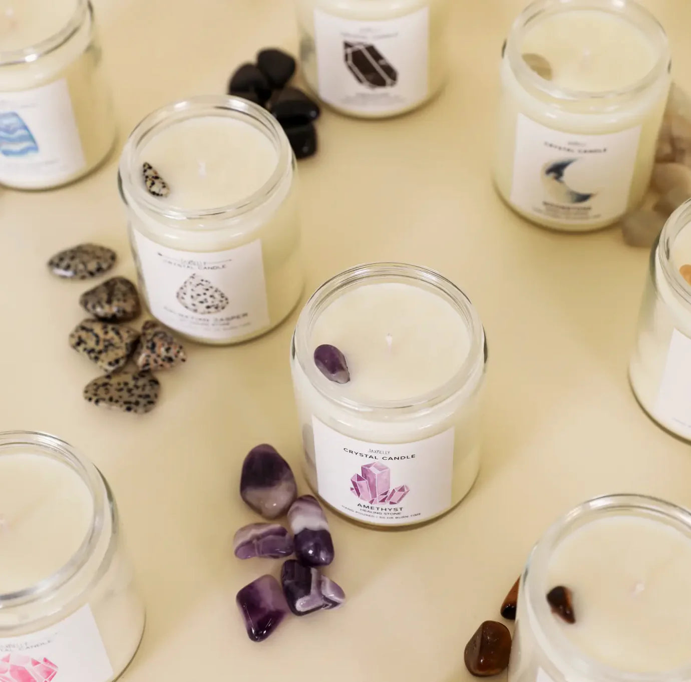 9oz. Watercolor Crystal Candles - Amethyst