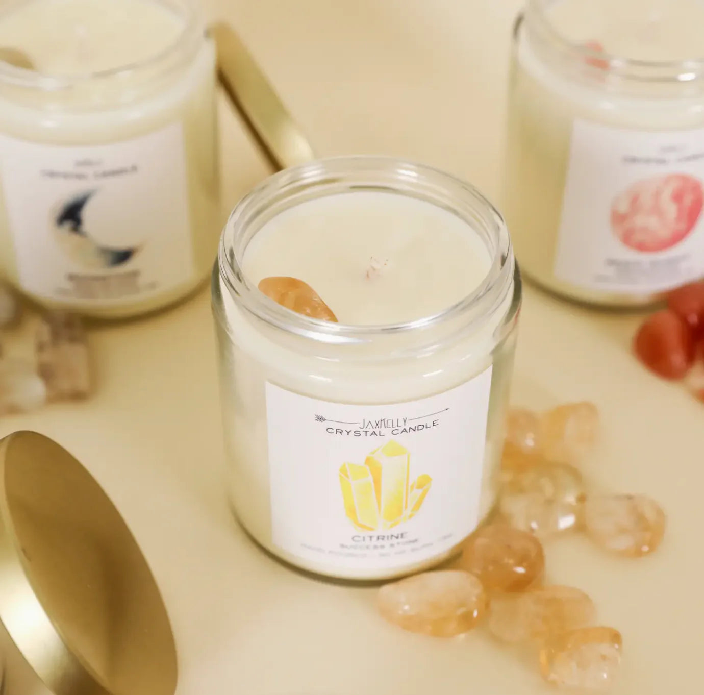 9oz. Watercolor Crystal Candles - Citrine