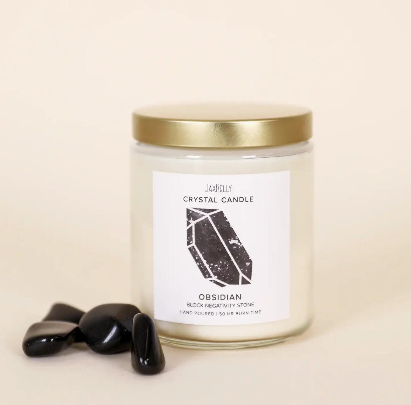 9oz. Watercolor Crystal Candles - Obsidian