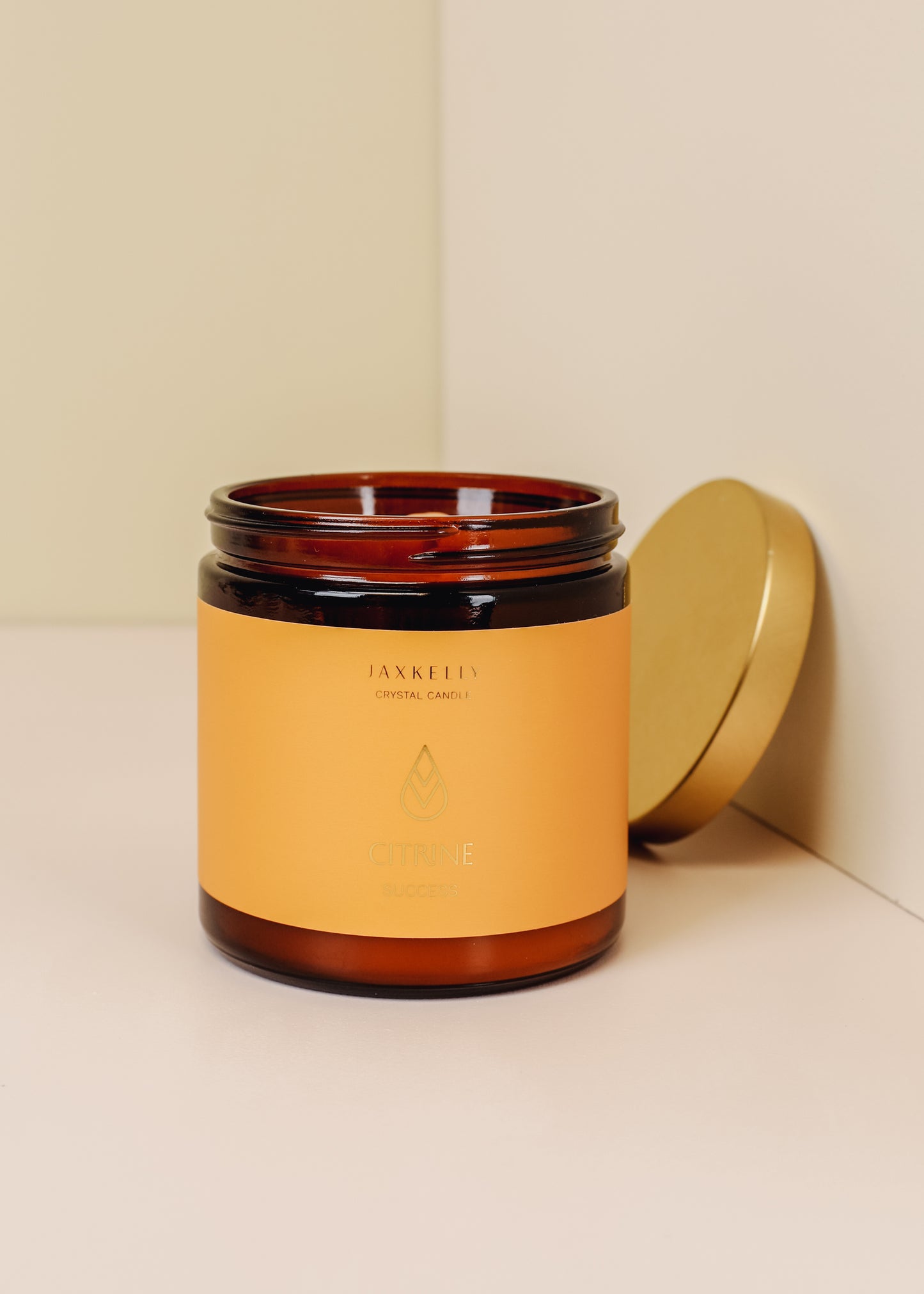 16oz Amber Crystal Candles - Citrine - Success