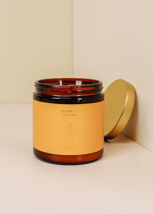 16oz Amber Crystal Candles - Citrine - Success