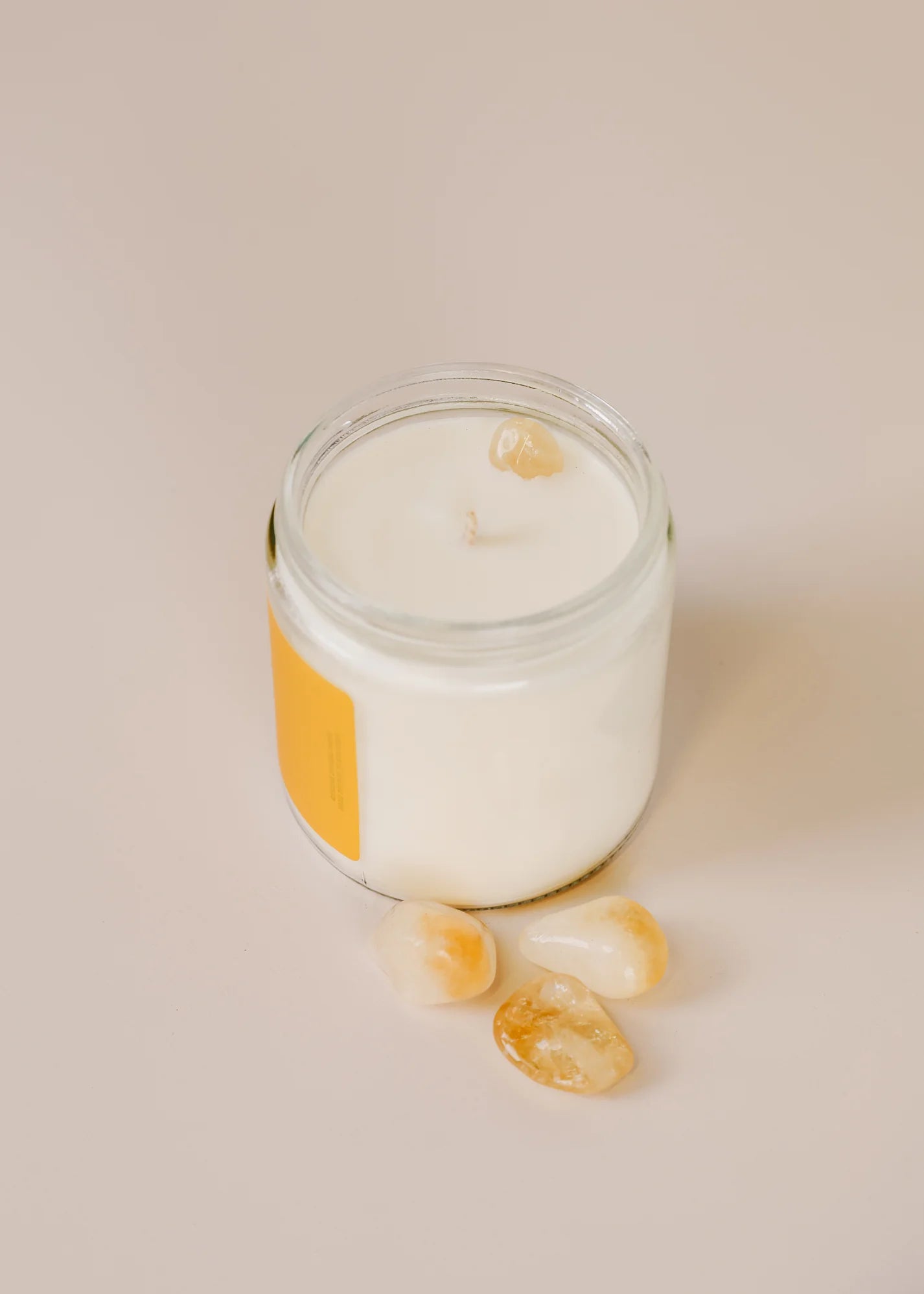 4oz - Clear Crystal Candle - Citrine - Success