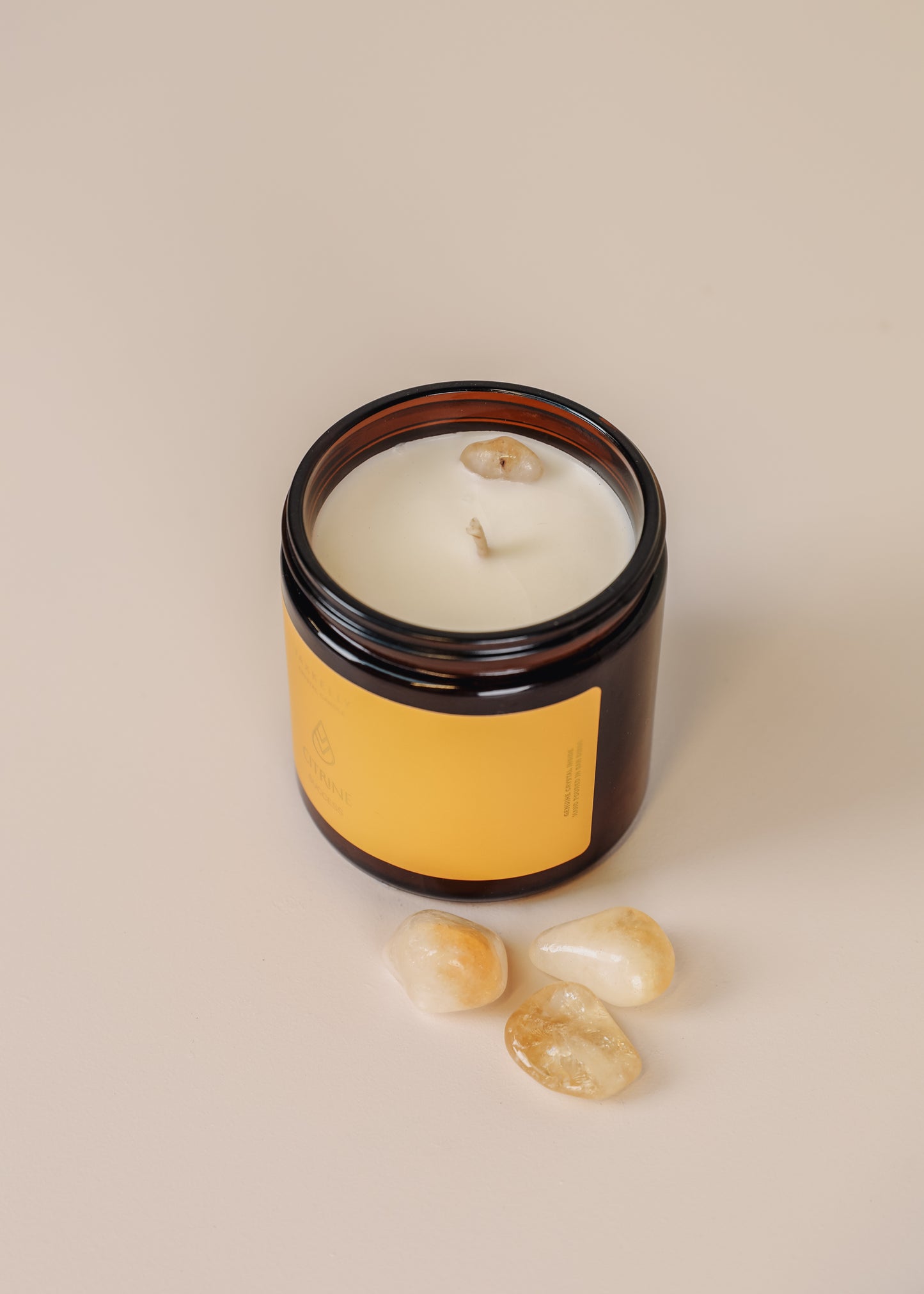 16oz Amber Crystal Candles - Citrine - Success