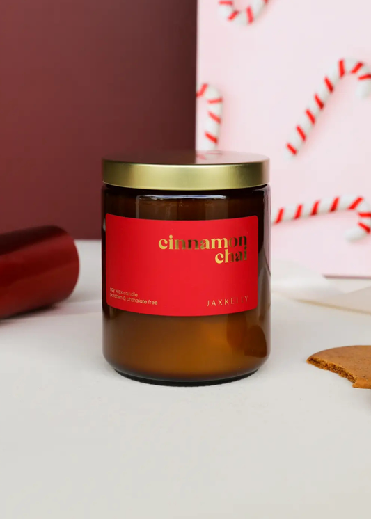 9oz - Cinnamon Chai Holiday Candles - Amber