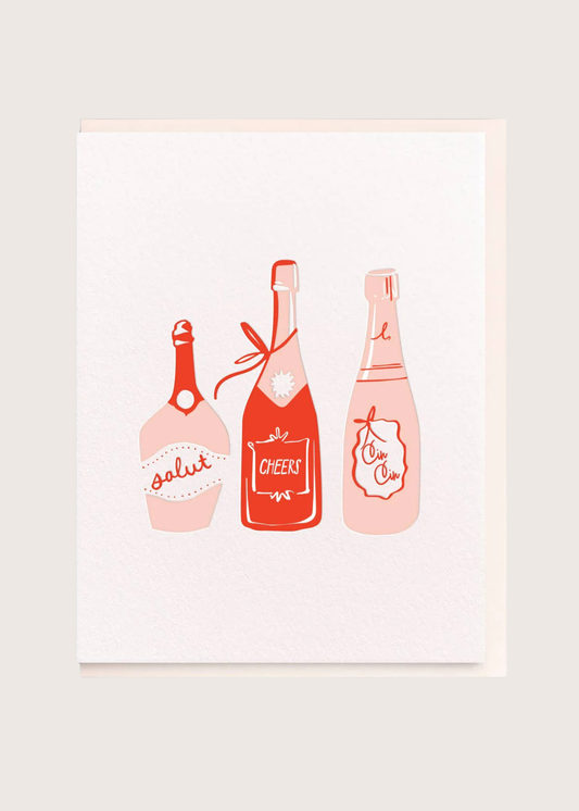 Bubbly, Letterpress Congratulations Greeting Card
