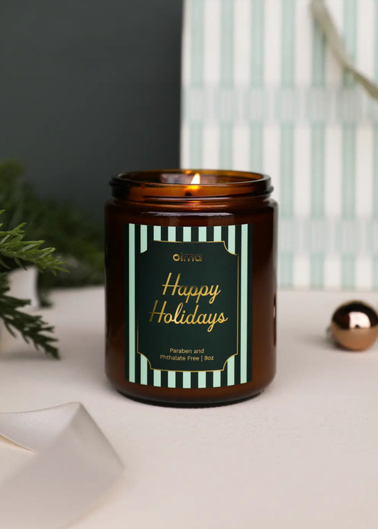 9oz - Happy Holidays Candle - Amber