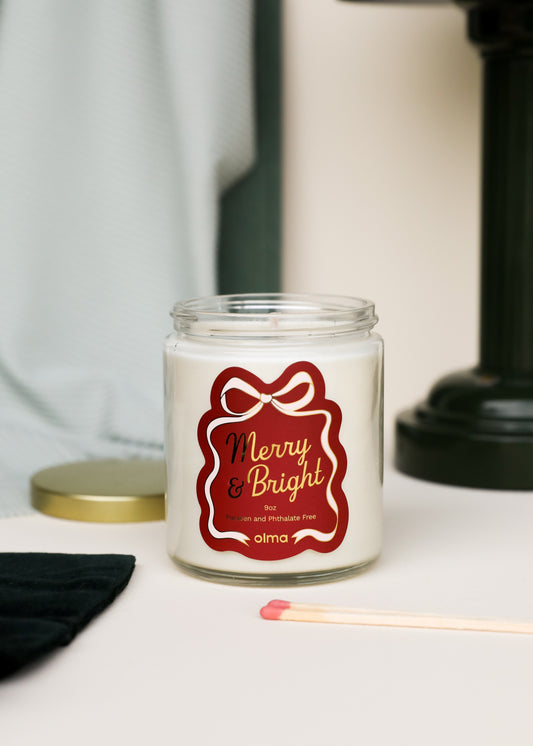 9oz - Merry & Bright Holiday Candle - Clear