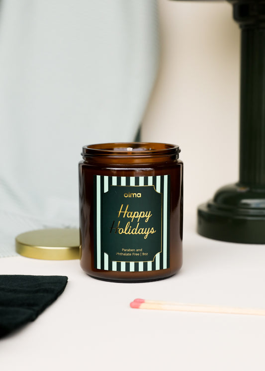 9oz - Happy Holidays Candle - Amber