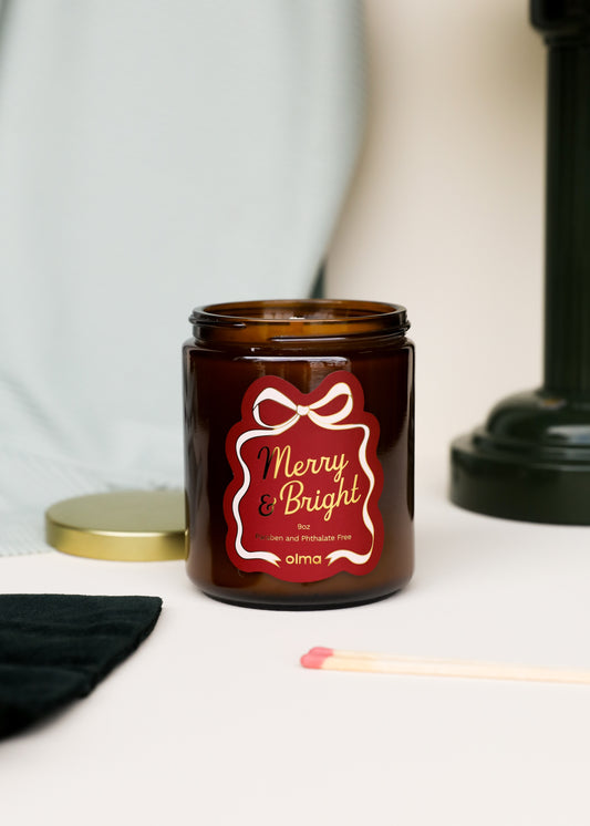 9oz - Merry & Bright Holiday Candle - Amber