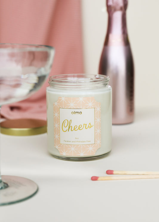 9oz - Cheers Holiday Candle - Clear