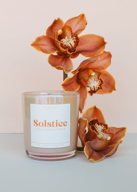 9oz - Solstice Crystal Candle - Peach
