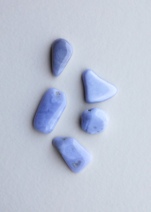 Blue Chalcedony — Set of 5 Crystals