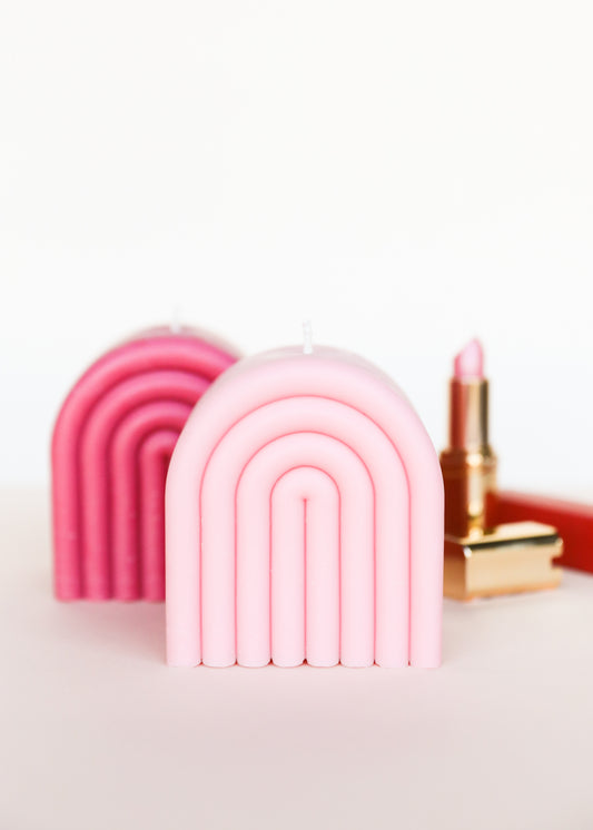 Short Arch Candle - Pink