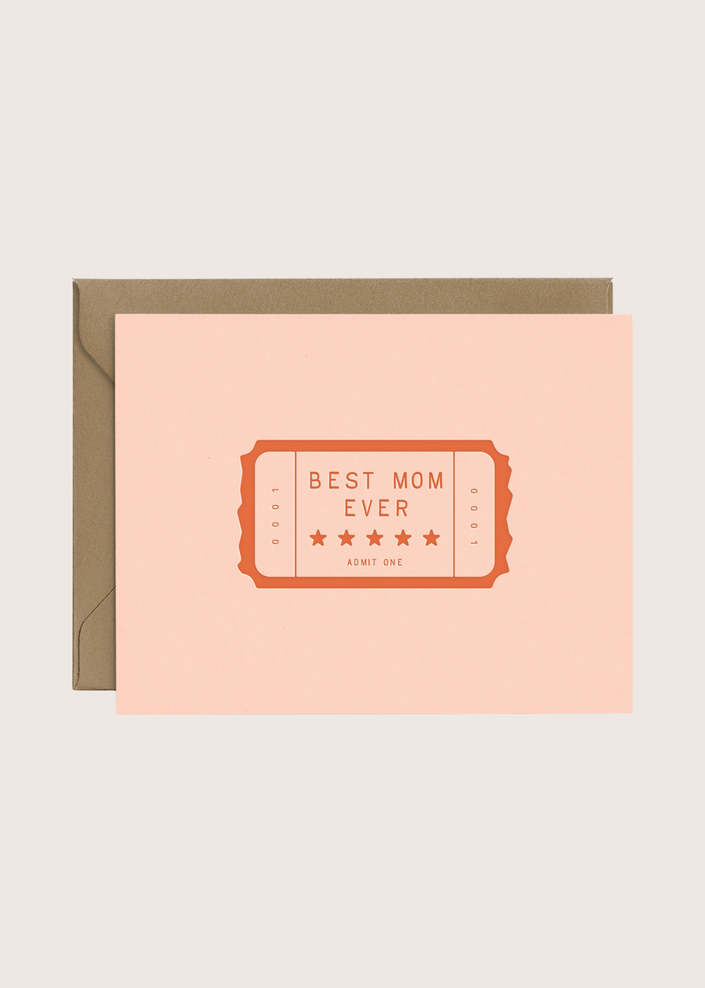 Best Mom Ever Ticket Mother's Day Greeting Card