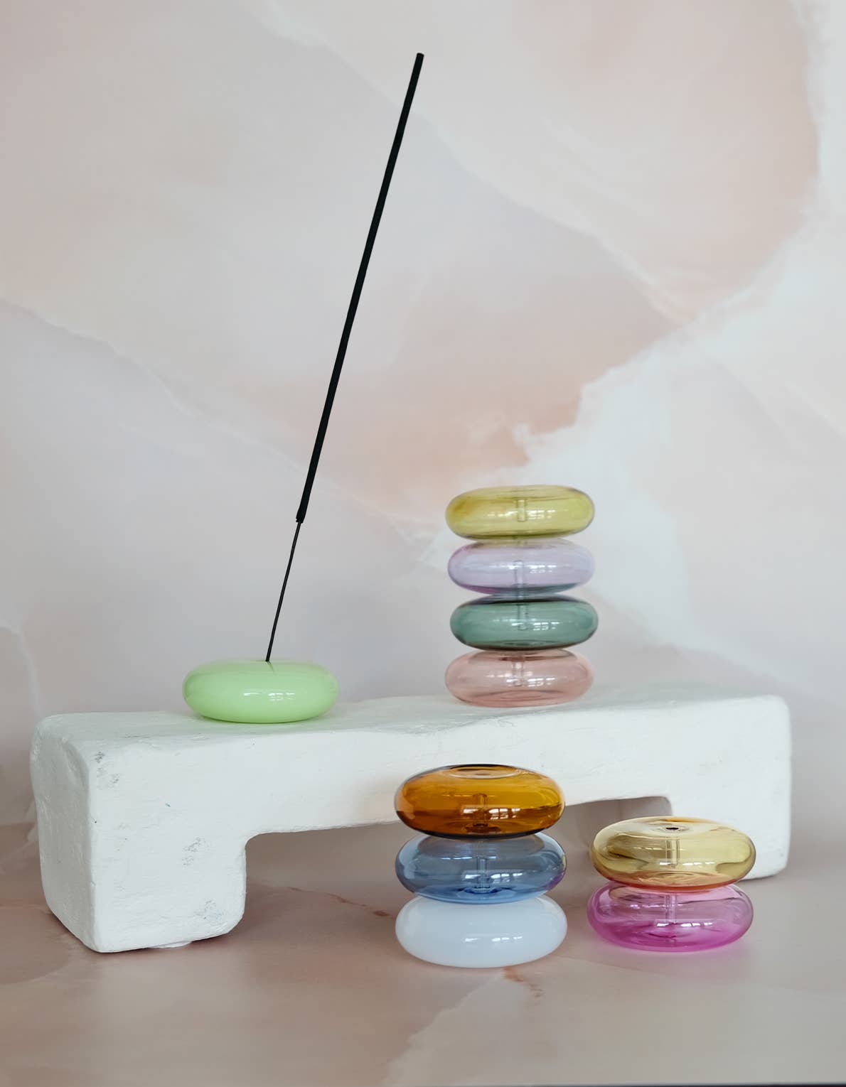 Glass Bubble Incense Holder - Amber