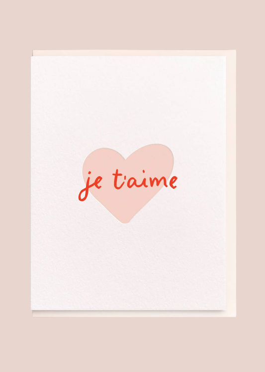 Je t'aime Letterpress Greeting Card