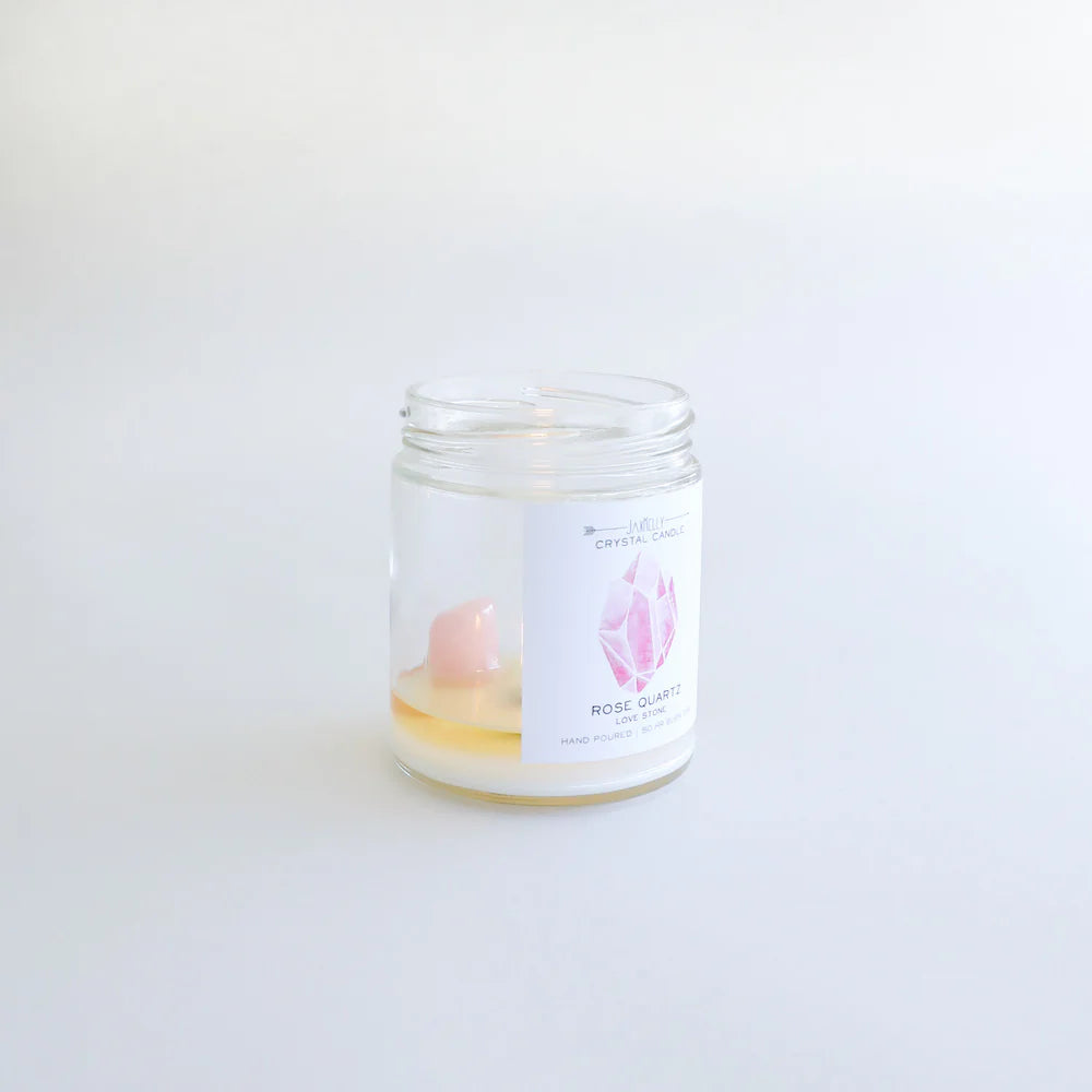 9oz. Watercolor Crystal Candles - Rose Quartz