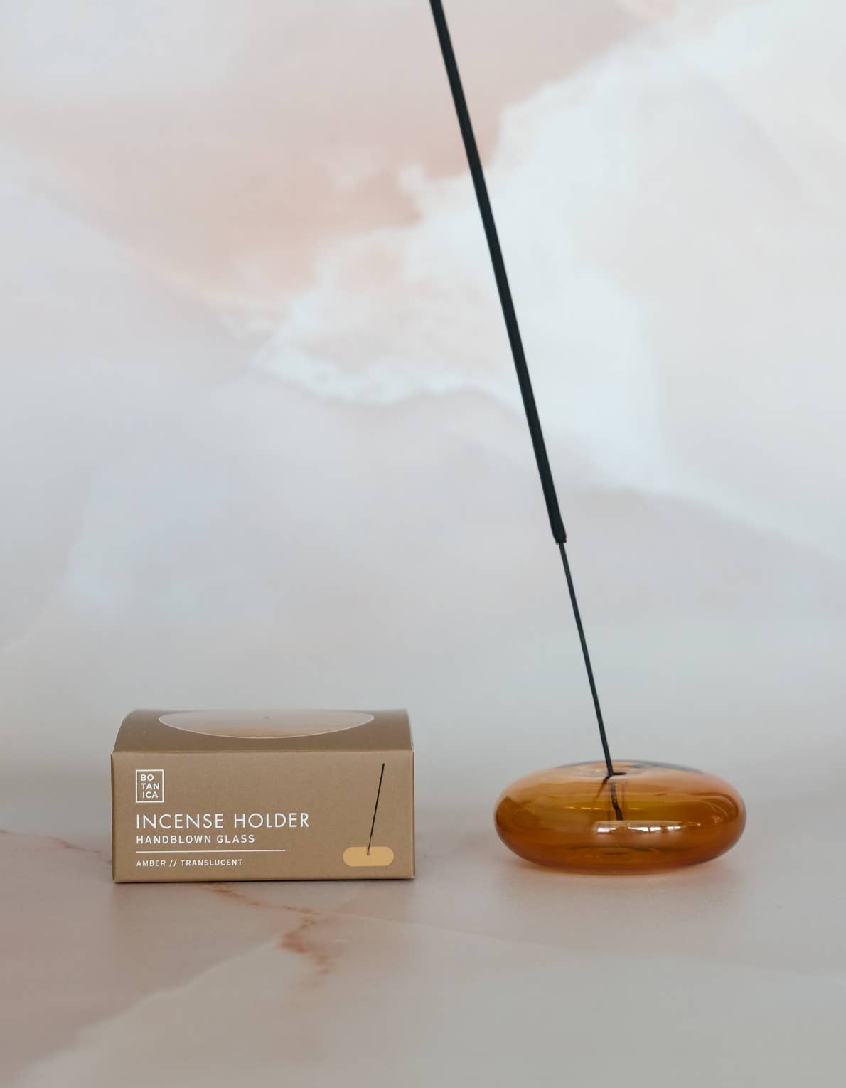 Glass Bubble Incense Holder - Amber