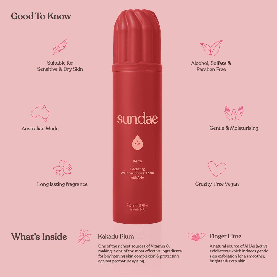 Sundae Whipped Shower Foam – Berry