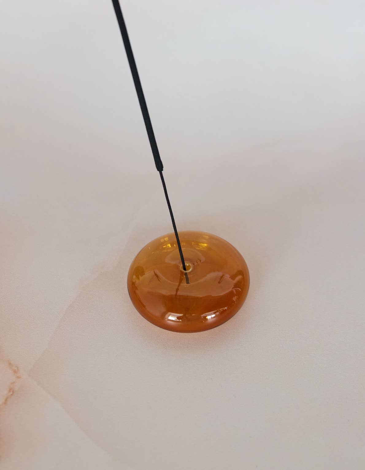 Glass Bubble Incense Holder - Amber